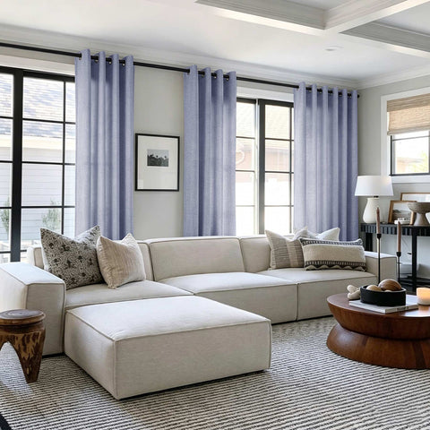 TW04 Light Filtering Linen Textured Sheer Curtains Grommets 1 Panel