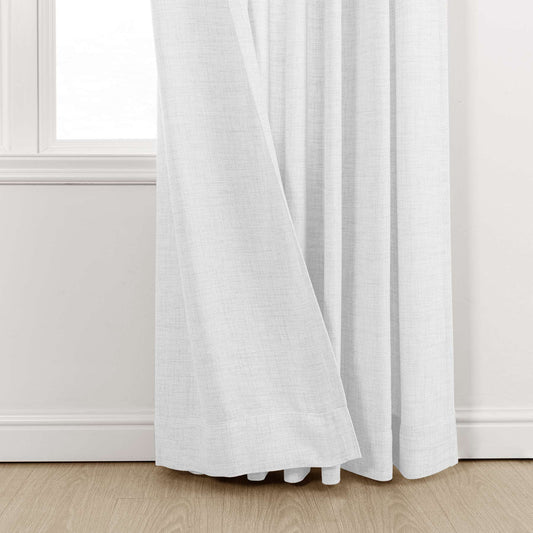 TW04 Light Filtering Linen Textured Sheer Curtains Grommets 1 Panel