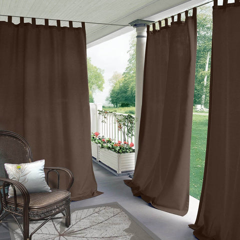Rose Outdoor Curtains, Waterproof Thermal Insulated Blackout, Tab Top - Cololeaf