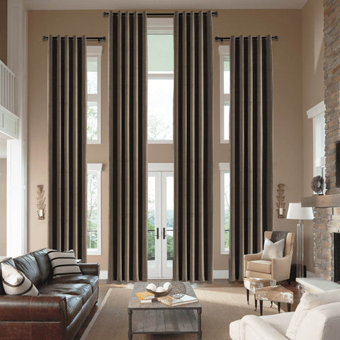MJ11 Extra Long Soft Velvet Blackout Drapes For Loft Living Room Grommet - Cololeaf