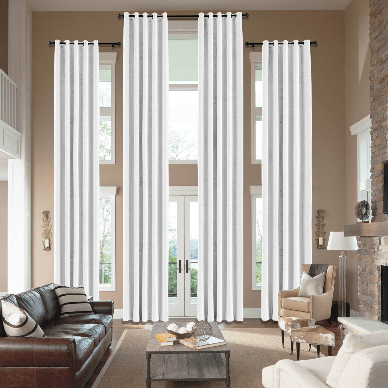 MJ11 Extra Long Soft Velvet Blackout Drapes For Loft Living Room Grommet - Cololeaf