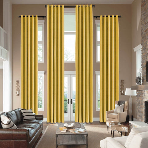 MJ11 Extra Long Soft Velvet Blackout Drapes For Loft Living Room Grommet - Cololeaf