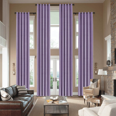 MJ11 Extra Long Soft Velvet Blackout Drapes For Loft Living Room Grommet - Cololeaf