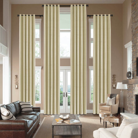 MJ11 Extra Long Soft Velvet Blackout Drapes For Loft Living Room Grommet - Cololeaf
