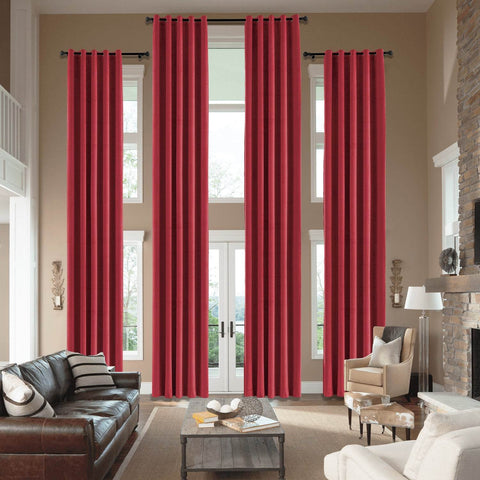 MJ11 Extra Long Soft Velvet Blackout Drapes For Loft Living Room Grommet - Cololeaf