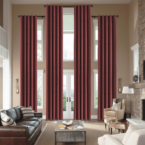 MJ11 Extra Long Soft Velvet Blackout Drapes For Loft Living Room Grommet - Cololeaf
