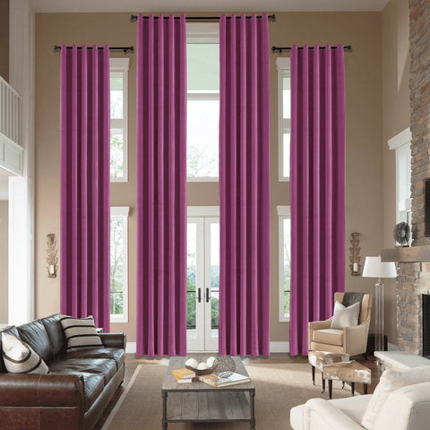 MJ11 Extra Long Soft Velvet Blackout Drapes For Loft Living Room Grommet - Cololeaf