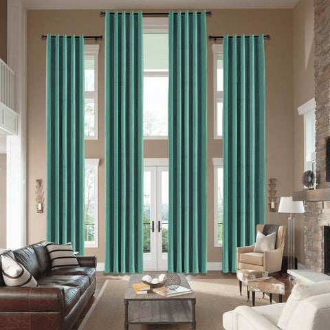 MJ11 Extra Long Soft Velvet Blackout Drapes For Loft Living Room Grommet - Cololeaf
