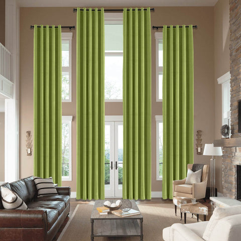 MJ11 Extra Long Soft Velvet Blackout Drapes For Loft Living Room Grommet - Cololeaf