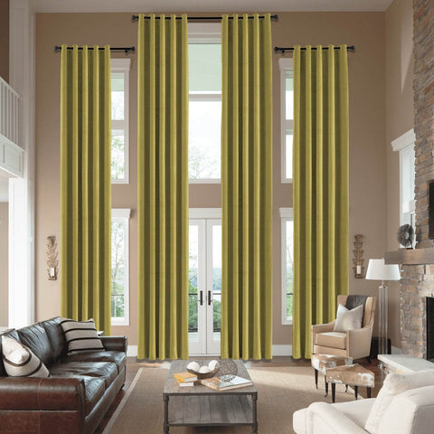 MJ11 Extra Long Soft Velvet Blackout Drapes For Loft Living Room Grommet - Cololeaf