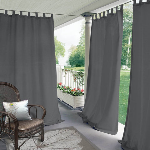 Rose Outdoor Curtains, Waterproof Thermal Insulated Blackout, Tab Top - Cololeaf