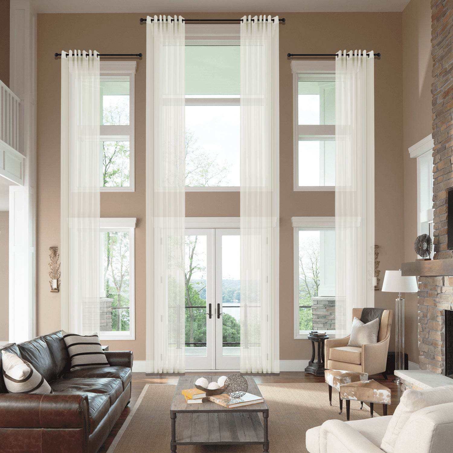 HN906 Extra Long Semi-Sheer For Outdoor Indoor Nickle Grommet - Cololeaf