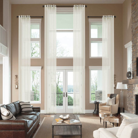 HN906 Extra Long Semi-Sheer For Outdoor Indoor Nickle Grommet - Cololeaf
