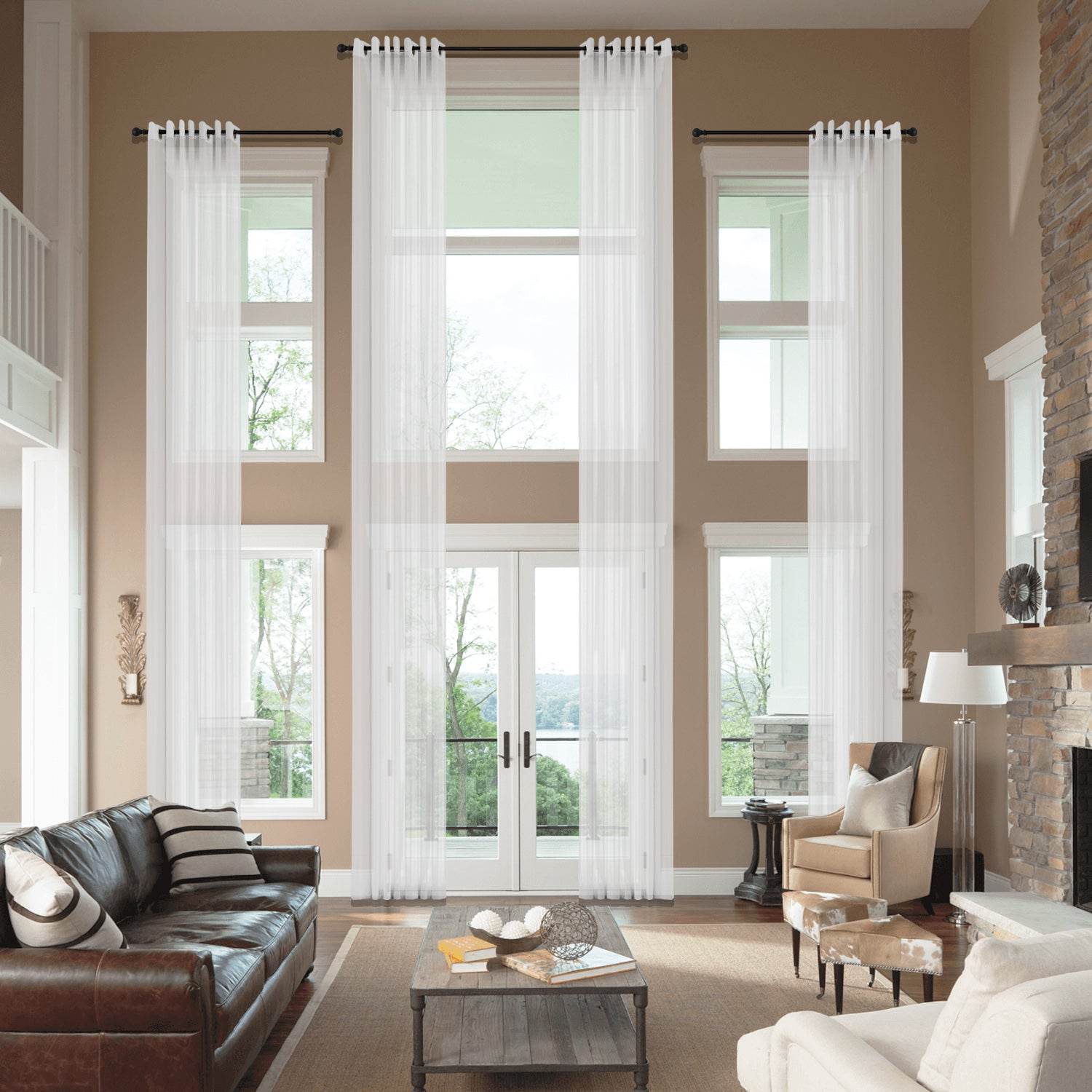 HN906 Extra Long Semi-Sheer For Outdoor Indoor Nickle Grommet - Cololeaf