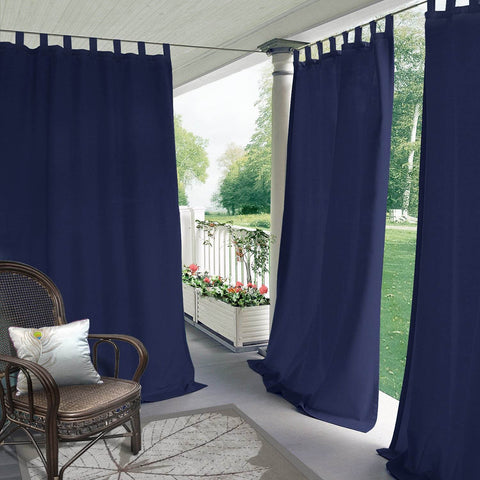 Rose Outdoor Curtains, Waterproof Thermal Insulated Blackout, Tab Top - Cololeaf