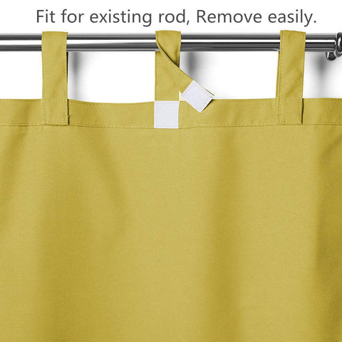 Rose Outdoor Curtains, Waterproof Thermal Insulated Blackout, Tab Top Velcro Detachable - Cololeaf