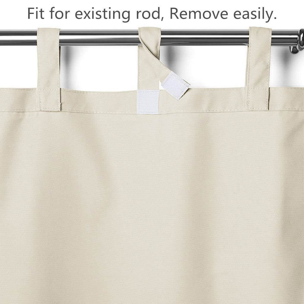 Rose Outdoor Curtains, Waterproof Thermal Insulated Blackout, Tab Top Velcro Detachable - Cololeaf