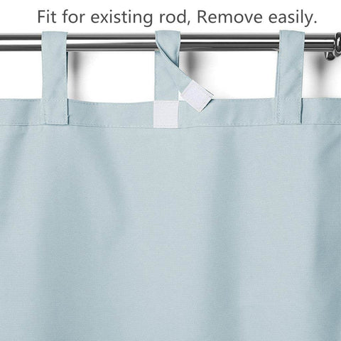 Rose Outdoor Curtains, Waterproof Thermal Insulated Blackout, Tab Top Velcro Detachable - Cololeaf