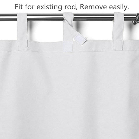 Rose Outdoor Curtains, Waterproof Thermal Insulated Blackout, Tab Top Velcro Detachable - Cololeaf