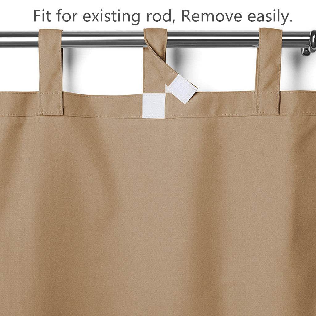 Rose Outdoor Curtains, Waterproof Thermal Insulated Blackout, Tab Top Velcro Detachable - Cololeaf