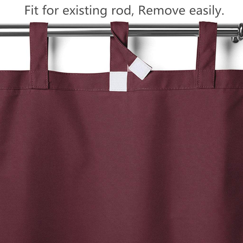 Rose Outdoor Curtains, Waterproof Thermal Insulated Blackout, Tab Top Velcro Detachable - Cololeaf