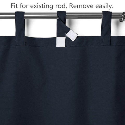 Rose Outdoor Curtains, Waterproof Thermal Insulated Blackout, Tab Top Velcro Detachable - Cololeaf
