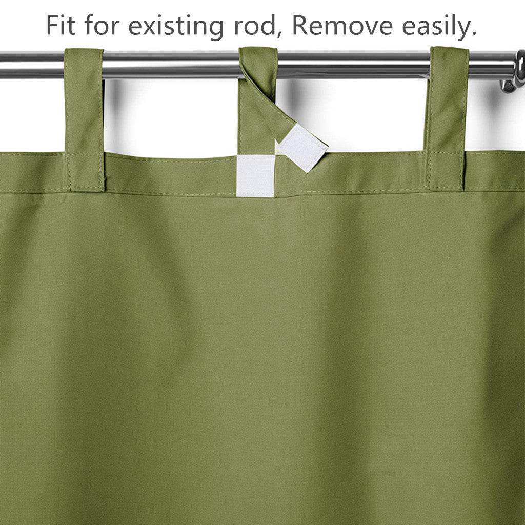 Rose Outdoor Curtains, Waterproof Thermal Insulated Blackout, Tab Top Velcro Detachable - Cololeaf