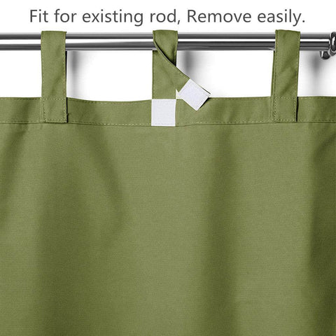 Rose Outdoor Curtains, Waterproof Thermal Insulated Blackout, Tab Top Velcro Detachable - Cololeaf