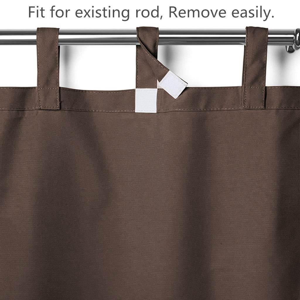 Rose Outdoor Curtains, Waterproof Thermal Insulated Blackout, Tab Top Velcro Detachable - Cololeaf
