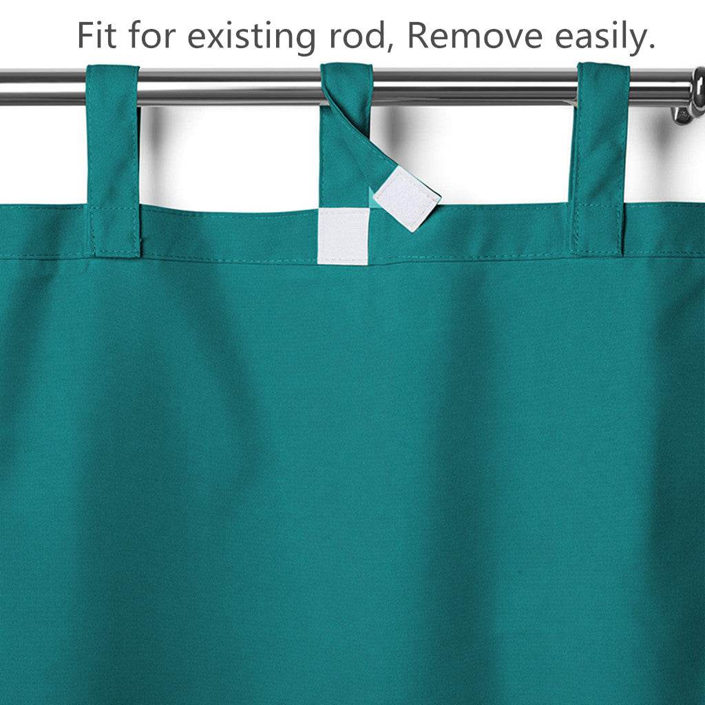 Rose Outdoor Curtains, Waterproof Thermal Insulated Blackout, Tab Top Velcro Detachable - Cololeaf