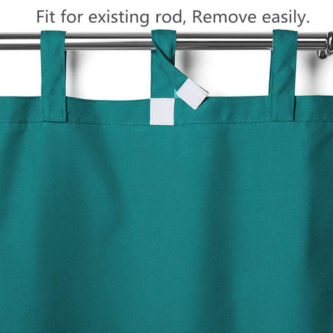 Rose Outdoor Curtains, Waterproof Thermal Insulated Blackout, Tab Top Velcro Detachable - Cololeaf