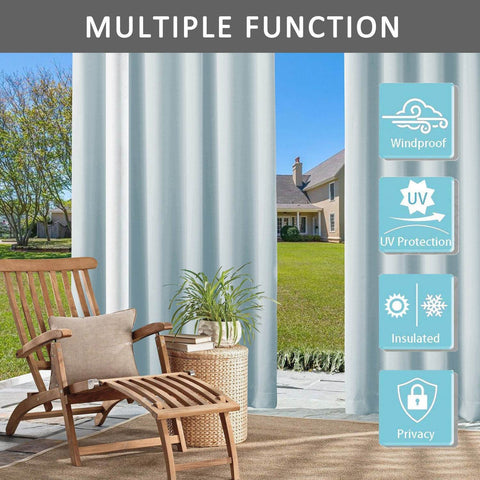 Rose Outdoor Curtains Waterproof Thermal Insulated Blackout Grommets At The Top and Bottom - Cololeaf