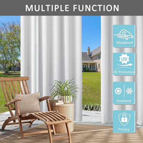 Rose Outdoor Curtains Waterproof Thermal Insulated Blackout Grommets At The Top and Bottom - Cololeaf