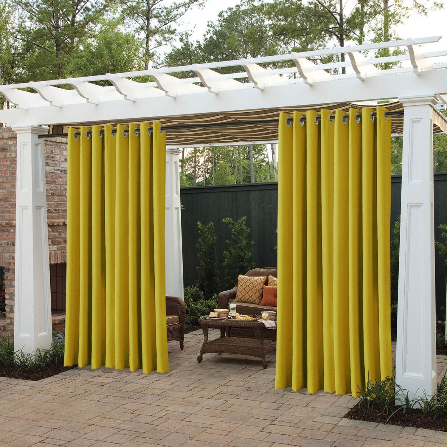 Rose Extra Wide Outdoor Curtains Waterproof Thermal Insulated Blackout Top Grommet - Cololeaf