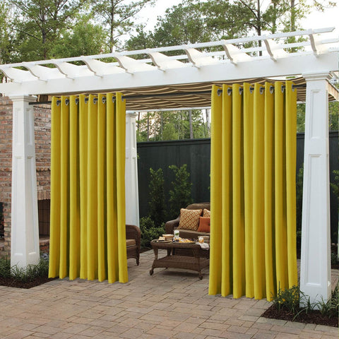 Rose Extra Wide Outdoor Curtains Waterproof Thermal Insulated Blackout Top Grommet - Cololeaf