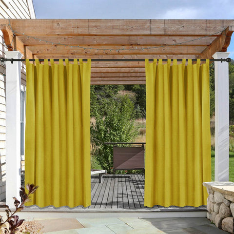 Rose Outdoor Curtains, Waterproof Thermal Insulated Blackout, Tab Top Velcro Detachable - Cololeaf