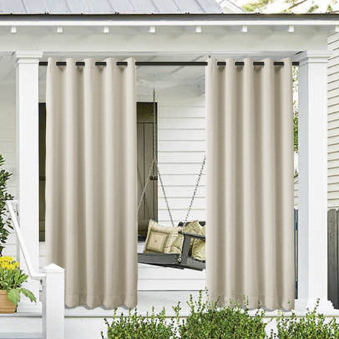 Rose Extra Wide Outdoor Curtains Waterproof Thermal Insulated Blackout Top Grommet - Cololeaf