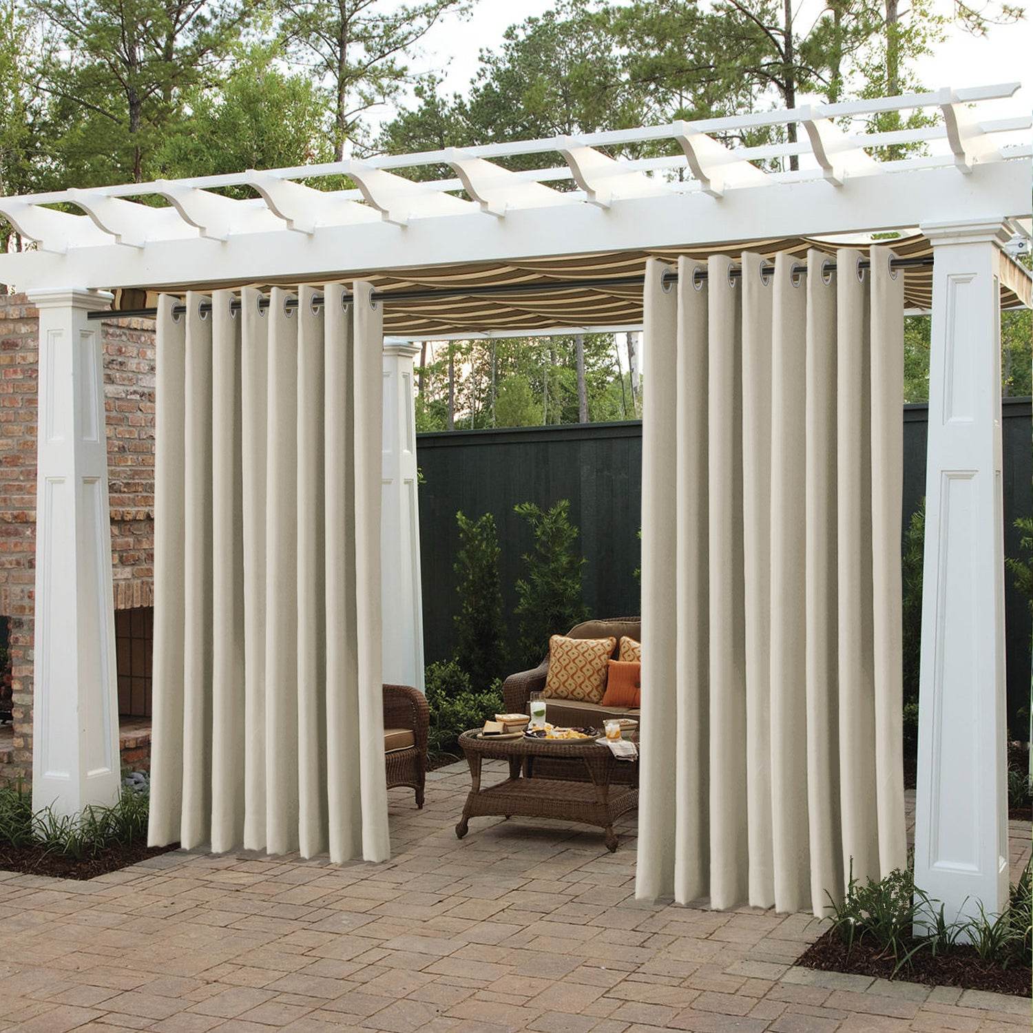 Rose Extra Wide Outdoor Curtains Waterproof Thermal Insulated Blackout Top Grommet - Cololeaf