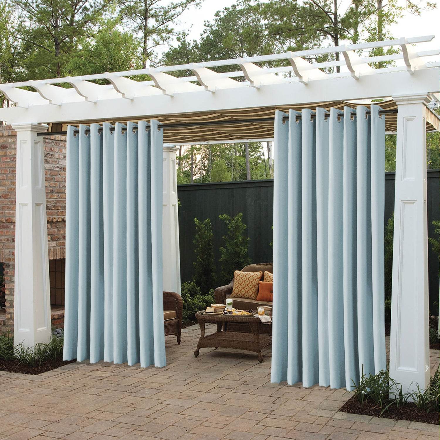 Rose Extra Wide Outdoor Curtains Waterproof Thermal Insulated Blackout Top Grommet - Cololeaf