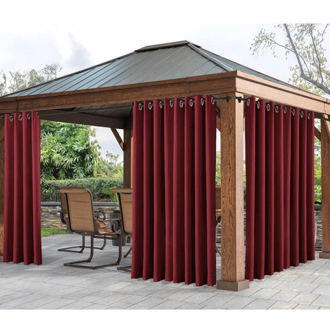 Rose Extra Wide Outdoor Curtains Waterproof Thermal Insulated Blackout Top Grommet - Cololeaf