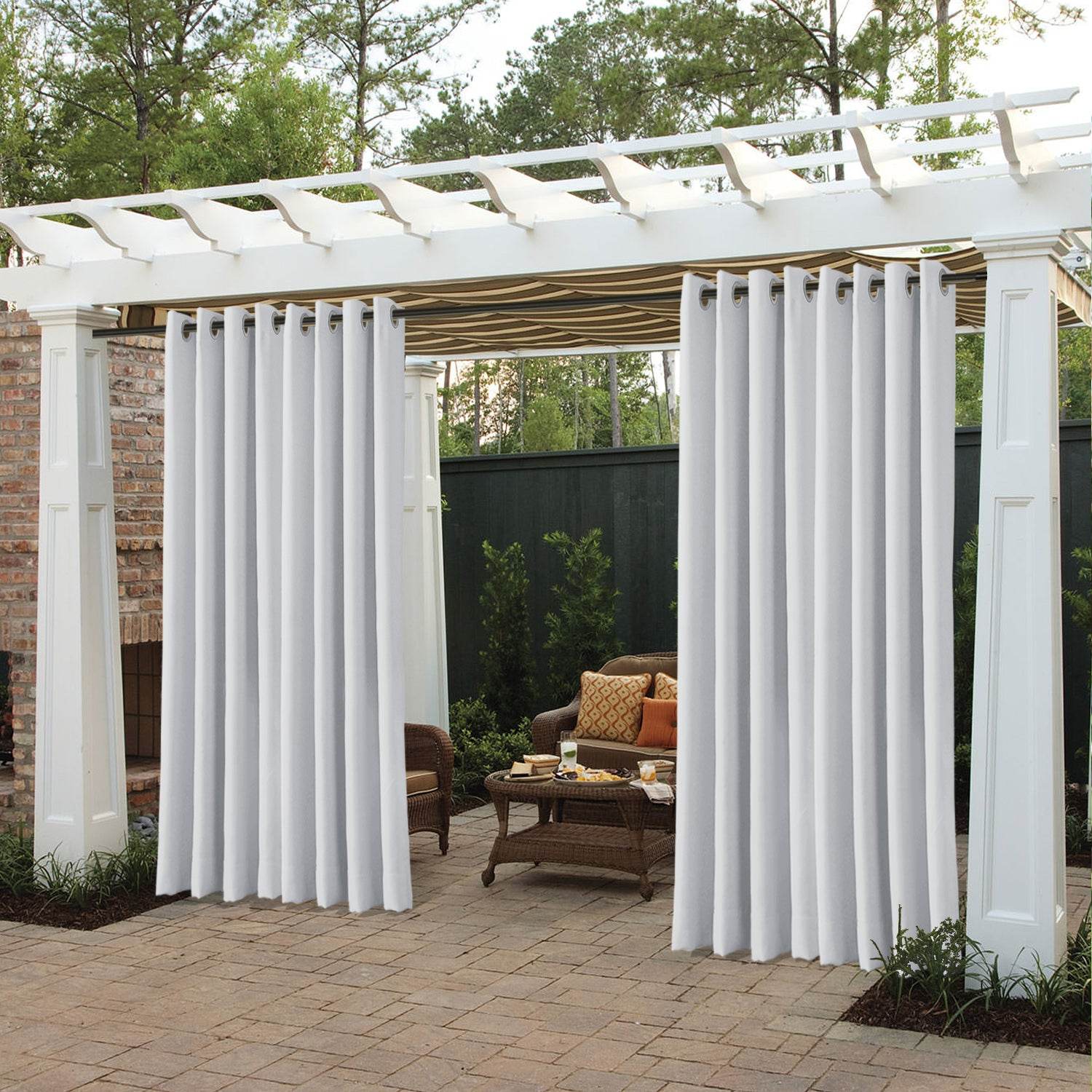 Rose Extra Wide Outdoor Curtains Waterproof Thermal Insulated Blackout Top Grommet - Cololeaf