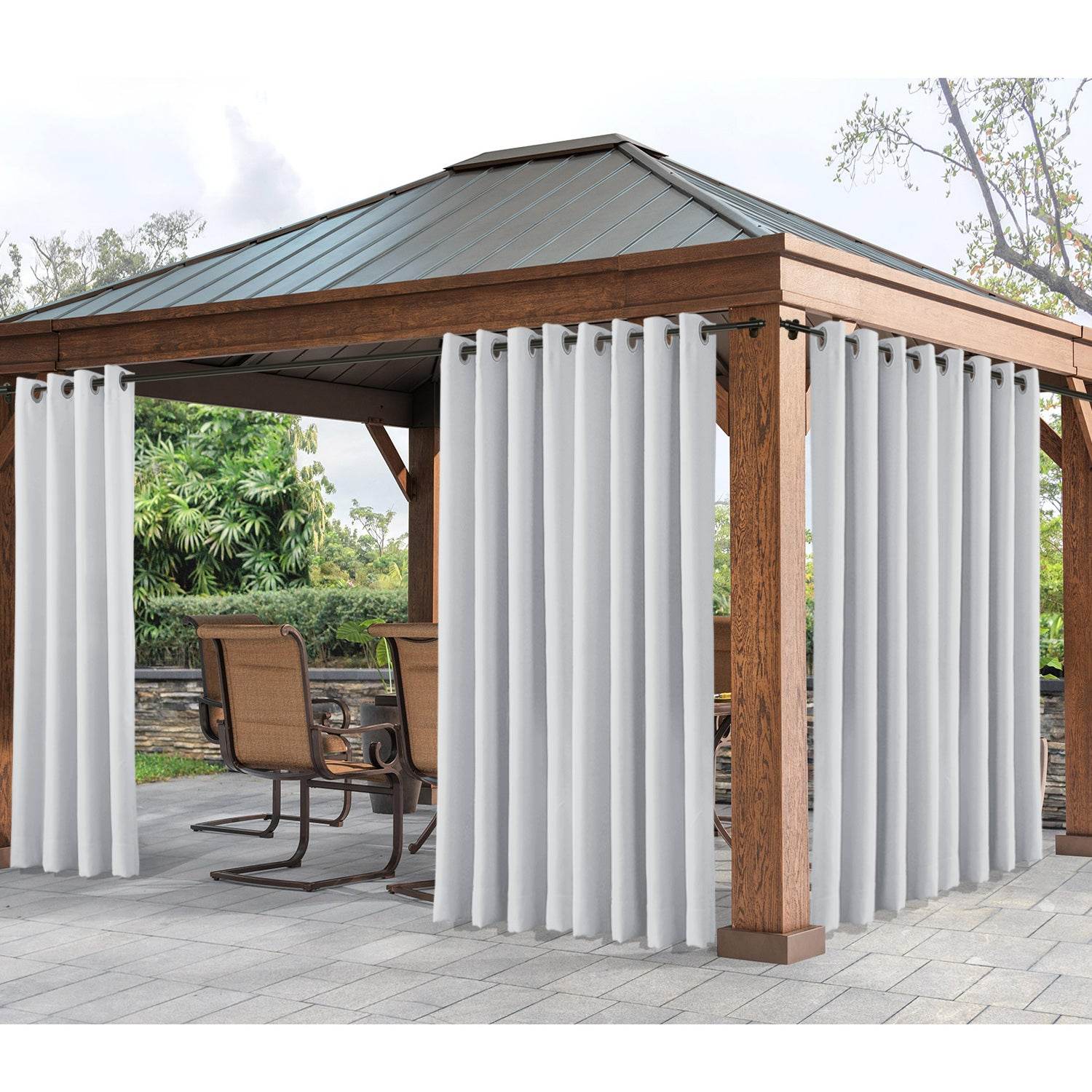 Rose Extra Wide Outdoor Curtains Waterproof Thermal Insulated Blackout Top Grommet - Cololeaf