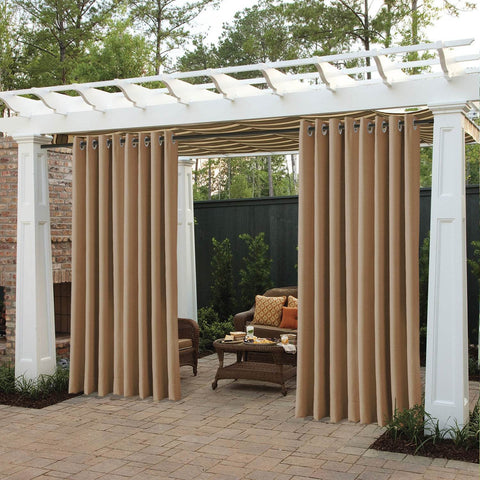 Rose Extra Wide Outdoor Curtains Waterproof Thermal Insulated Blackout Top Grommet - Cololeaf