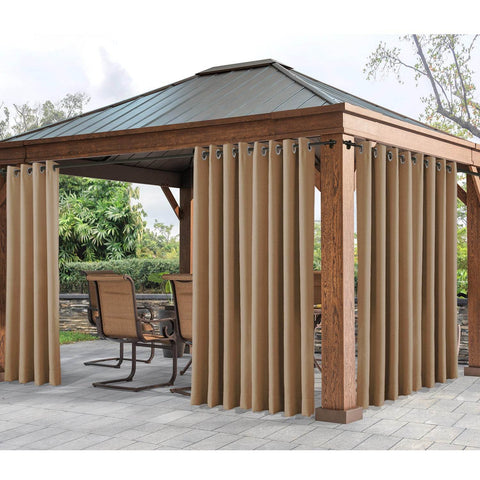 Rose Extra Wide Outdoor Curtains Waterproof Thermal Insulated Blackout Top Grommet - Cololeaf