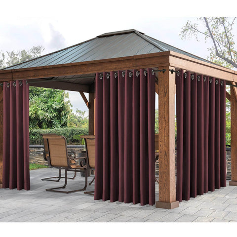 Rose Extra Wide Outdoor Curtains Waterproof Thermal Insulated Blackout Top Grommet - Cololeaf