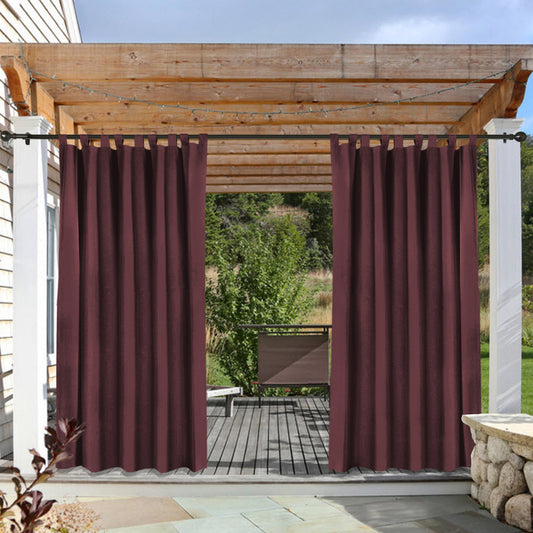 Rose Outdoor Curtains, Waterproof Thermal Insulated Blackout, Tab Top Velcro Detachable 1 Panel