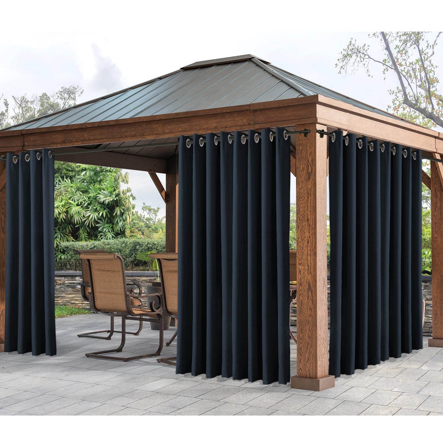 Rose Extra Wide Outdoor Curtains Waterproof Thermal Insulated Blackout Top Grommet - Cololeaf