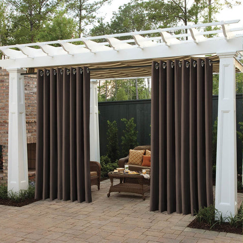 Rose Extra Wide Outdoor Curtains Waterproof Thermal Insulated Blackout Top Grommet - Cololeaf