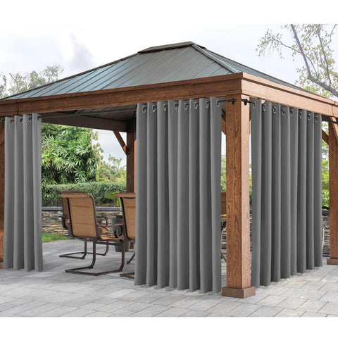 Rose Extra Wide Outdoor Curtains Waterproof Thermal Insulated Blackout Top Grommet - Cololeaf