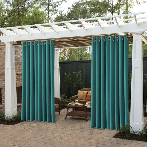 Rose Extra Wide Outdoor Curtains Waterproof Thermal Insulated Blackout Top Grommet - Cololeaf
